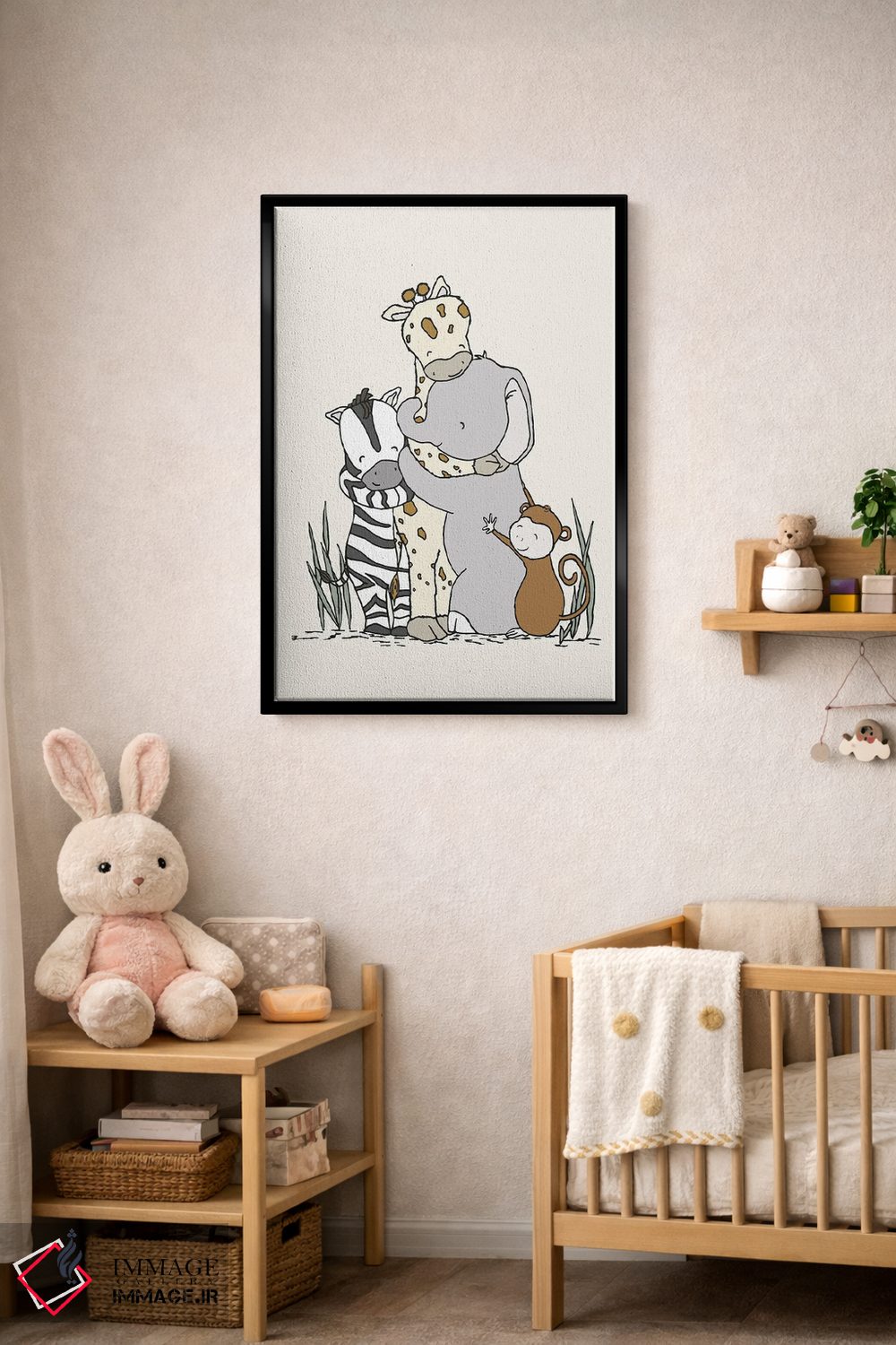 تابلو دکوراتیو آغوش گروهی سافاری اثر دیزاینز سوییت ملودی - D5B