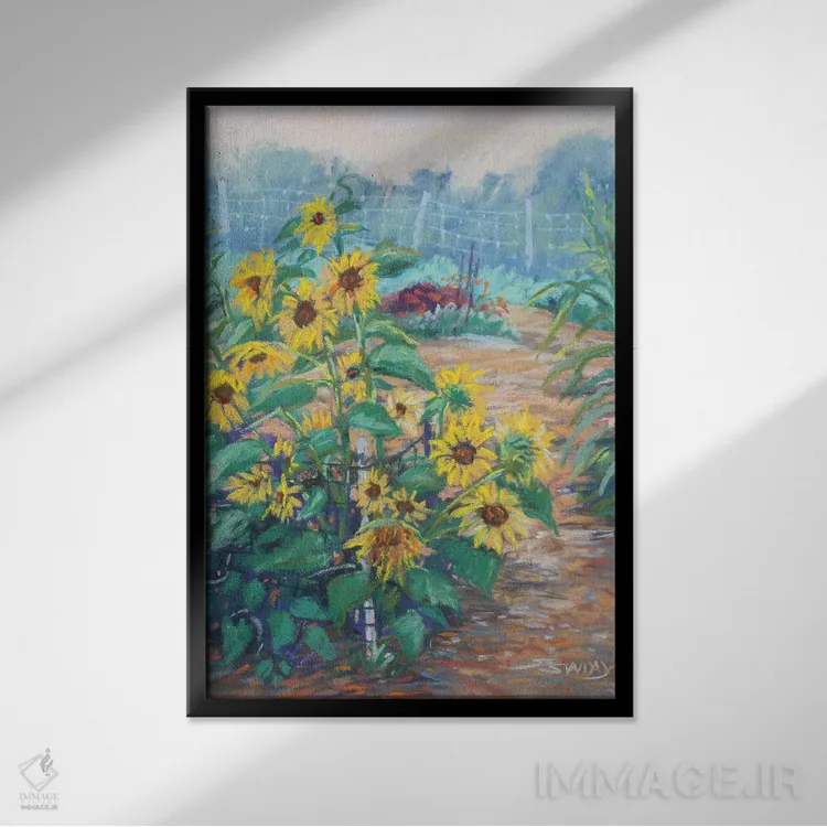 تابلو دکوراتیو رویای تابستانی اثر شارون سان دی - نمای قابدار مشکی