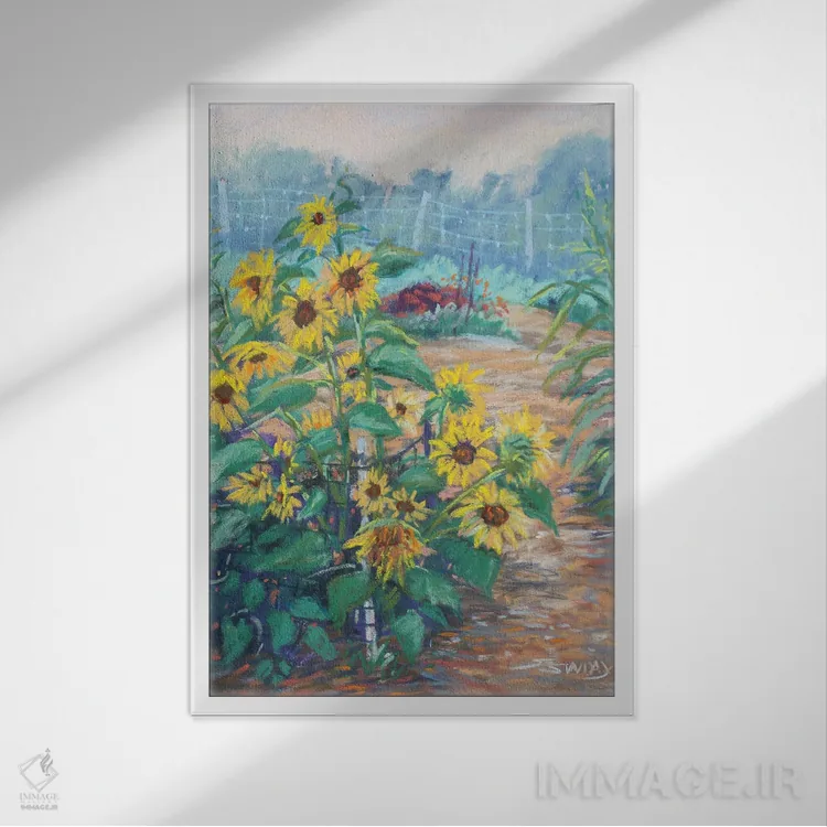 تابلو دکوراتیو رویای تابستانی اثر شارون سان دی - نمای قابدار سفید