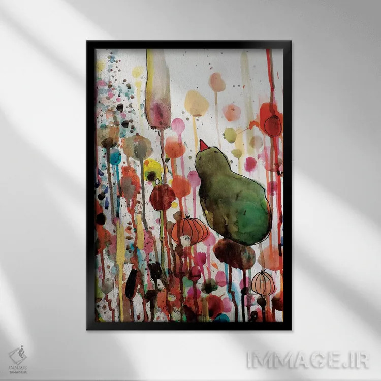 تابلو دکوراتیو انتظار اثر سیلوی دمر - نمای قابدار مشکی