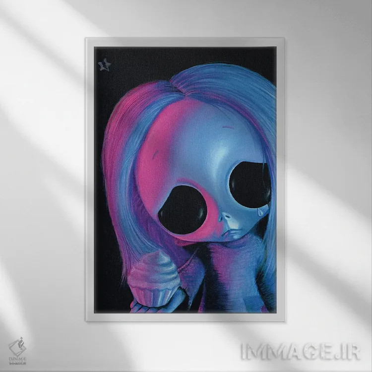 تابلو دکوراتیو اشک مرا پاک کن اثر شوگر فیولد - نمای قابدار سفید