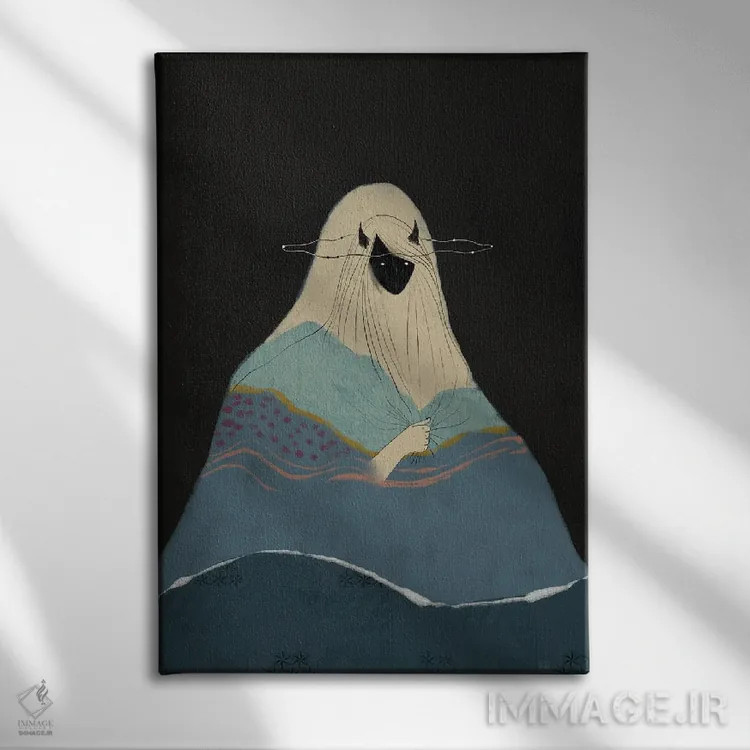 تابلو دکوراتیو دختر در کوهستان اثر سوییت اومنز - نمای روبهرو روی دیوار