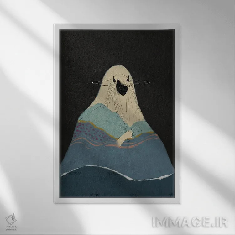 تابلو دکوراتیو دختر در کوهستان اثر سوییت اومنز - نمای قابدار سفید