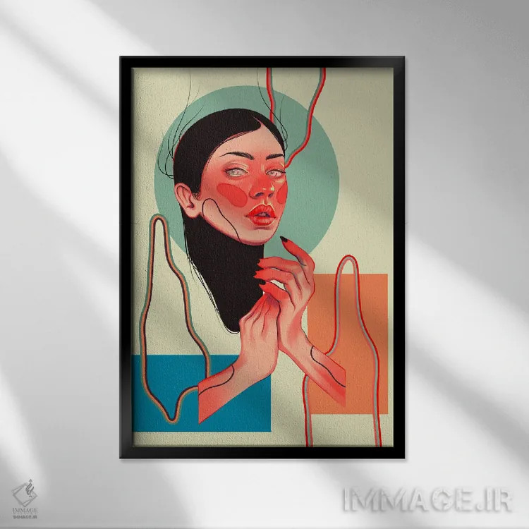 تابلو دکوراتیو دریافت کردن اثر سارا لی - نمای قابدار مشکی