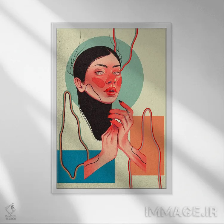 تابلو دکوراتیو دریافت کردن اثر سارا لی - نمای قابدار سفید