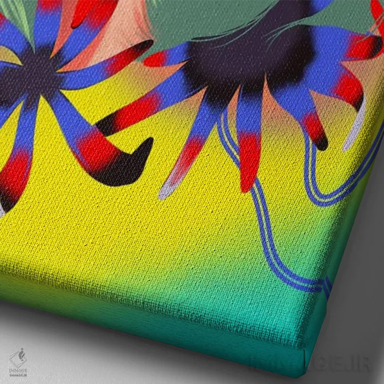 تابلو دکوراتیو پرسه زدن اثر سارا لی - نمای نزدیک بافت بوم