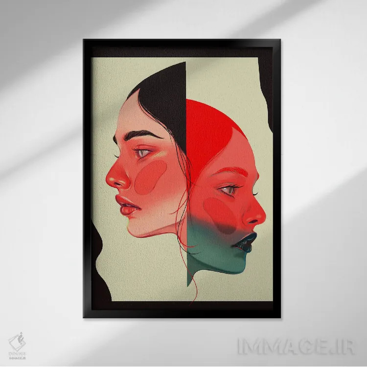 تابلو دکوراتیو آشتی کردن اثر سارا لی - نمای قابدار مشکی