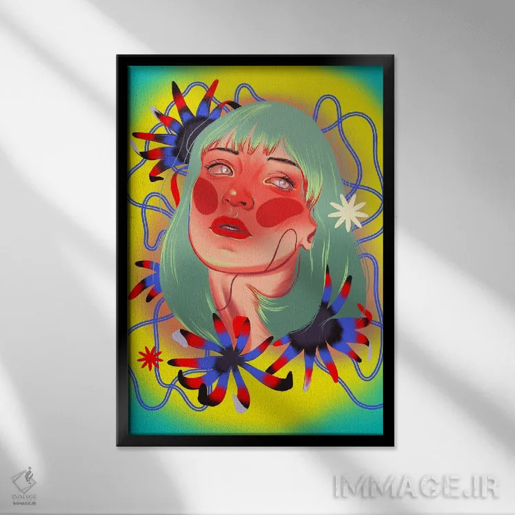 تابلو دکوراتیو پرسه زدن اثر سارا لی - نمای قابدار مشکی