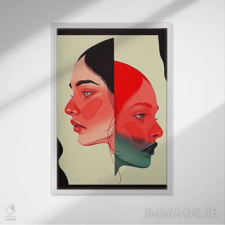 تابلو دکوراتیو آشتی کردن اثر سارا لی - نمای قابدار سفید