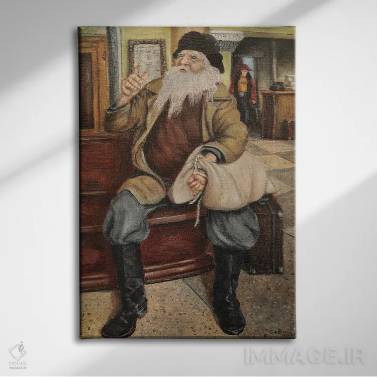 تابلو دکوراتیو سالخورده اثر سرگئی بولشاکوف - نمای روبهرو روی دیوار