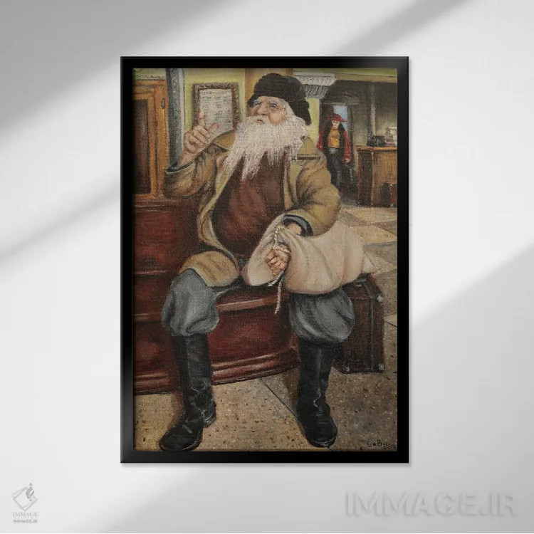 تابلو دکوراتیو سالخورده اثر سرگئی بولشاکوف - نمای قابدار مشکی