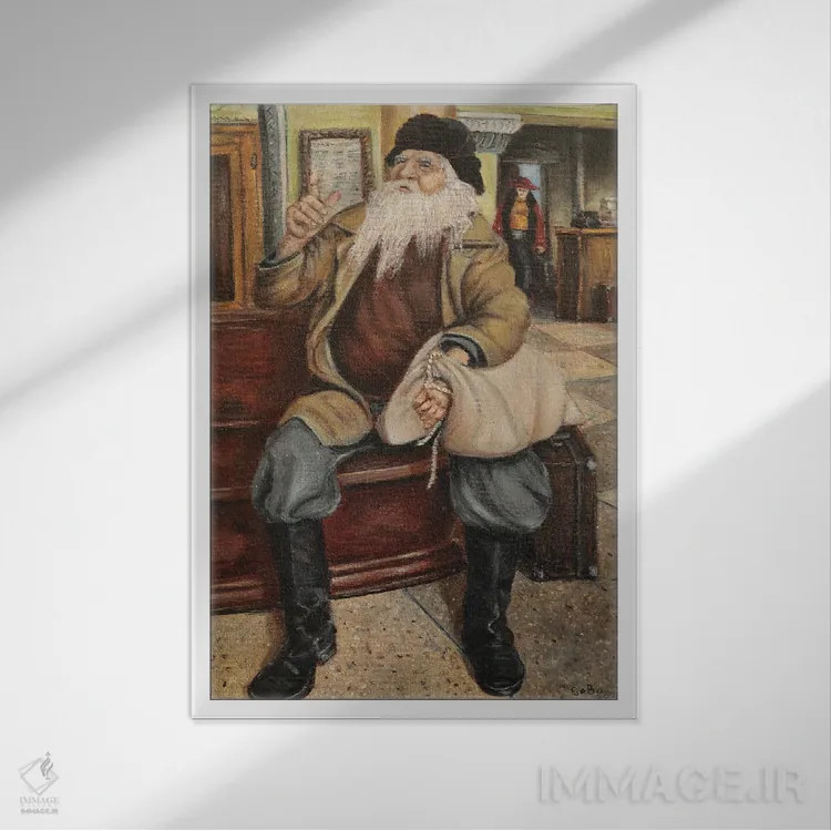 تابلو دکوراتیو سالخورده اثر سرگئی بولشاکوف - نمای قابدار سفید