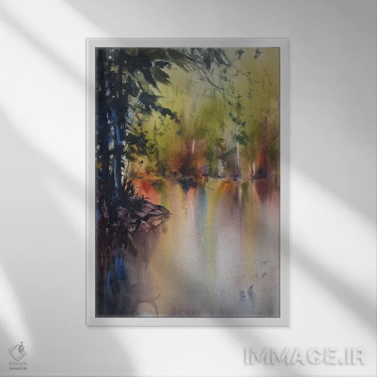 تابلو دکوراتیو پشت پیچ اثر سارا یئومن - نمای قابدار سفید