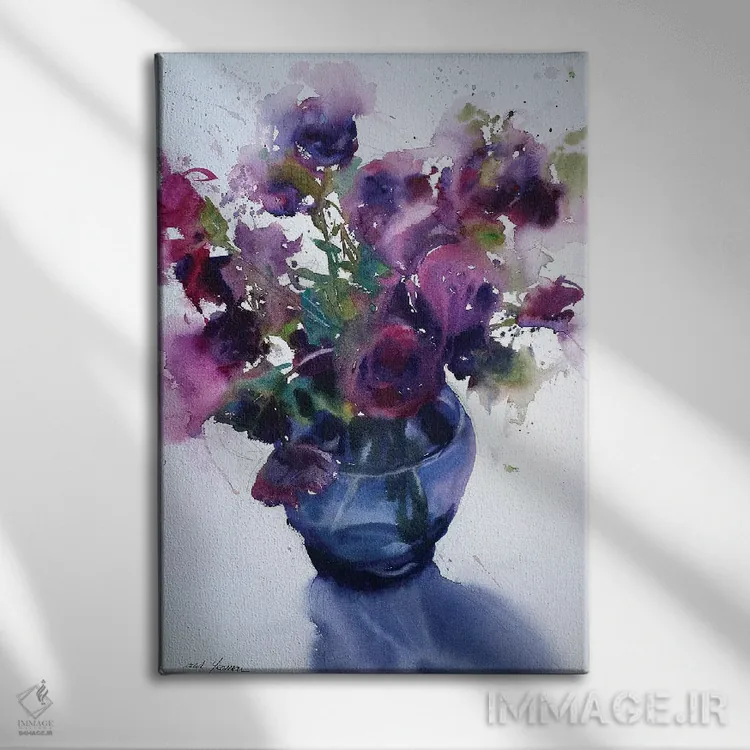 تابلو دکوراتیو لیسیانتوس اثر سارا یئومن - نمای روبهرو روی دیوار