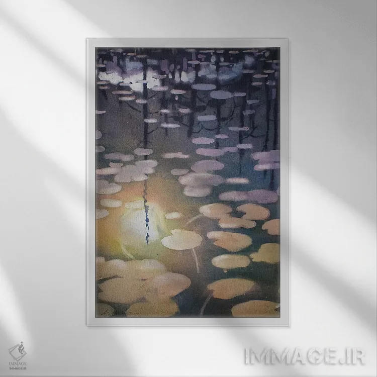 تابلو دکوراتیو سوسن شب اثر سارا یئومن - نمای قابدار سفید
