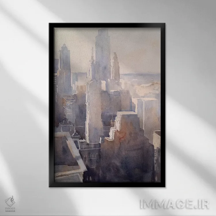 تابلو دکوراتیو داستان فیلادلفیا اثر سارا یئومن - نمای قابدار مشکی