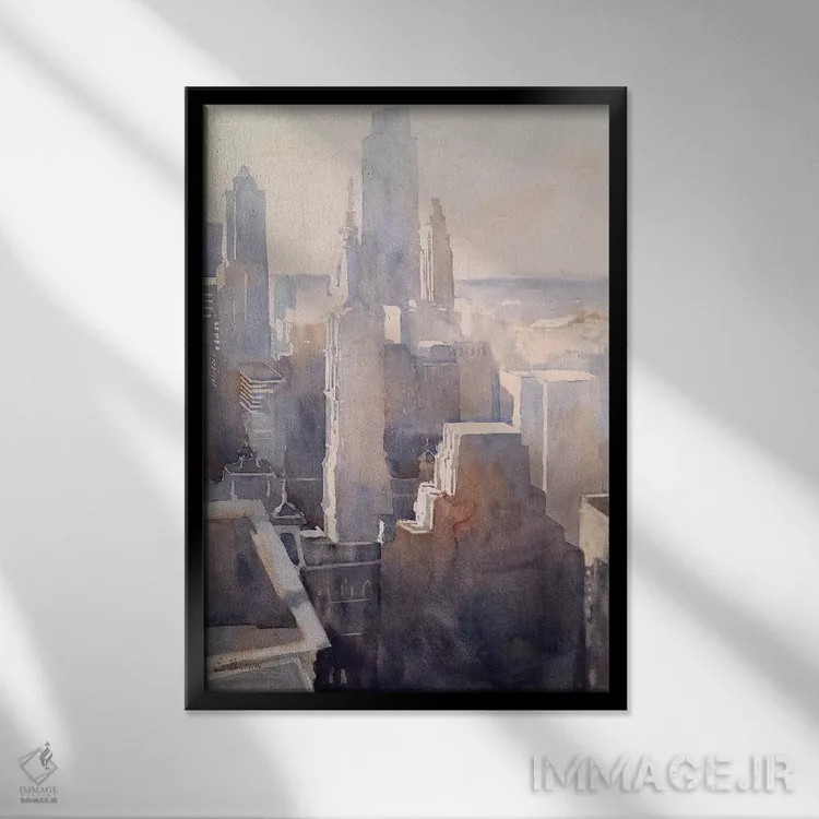 تابلو دکوراتیو داستان فیلادلفیا اثر سارا یئومن - نمای قابدار مشکی