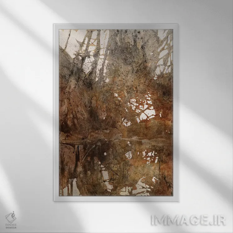 تابلو انتزاعی قدم زدن در این دنیا اثر سارا یئومن - نمای قابدار سفید