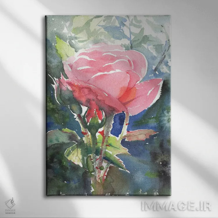 تابلو دکوراتیو رز عاشقانه اثر سمیرا یانوشکوا - نمای روبهرو روی دیوار