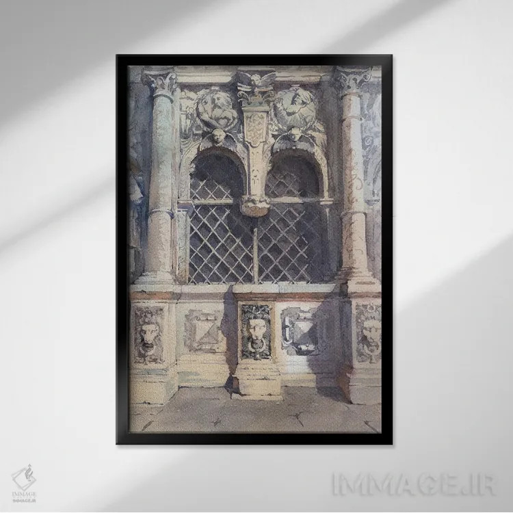 تابلو دکوراتیو Italy In Venice,درهای قدیمی اروپا، ایتالیا در ونیز اثر سمیرا یانوشکوا - نمای قابدار مشکی