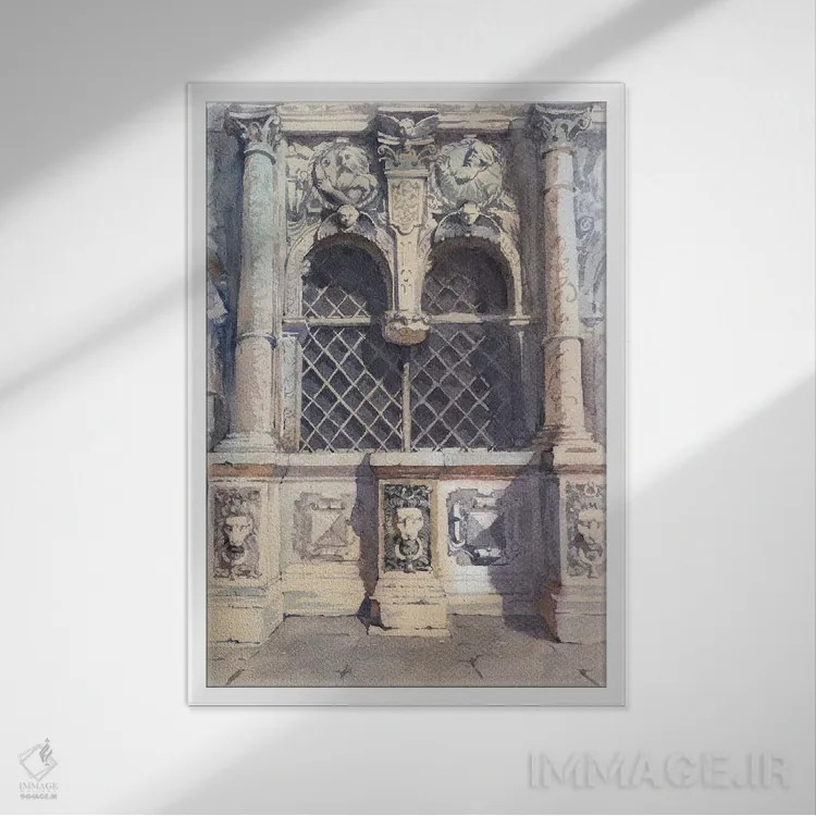 تابلو دکوراتیو Italy In Venice,درهای قدیمی اروپا، ایتالیا در ونیز اثر سمیرا یانوشکوا - نمای قابدار سفید