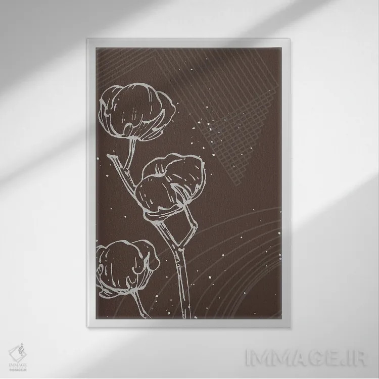 تابلو مینیمال پنبه مینیمال اثر سمیرا یانوشکوا - نمای قابدار سفید