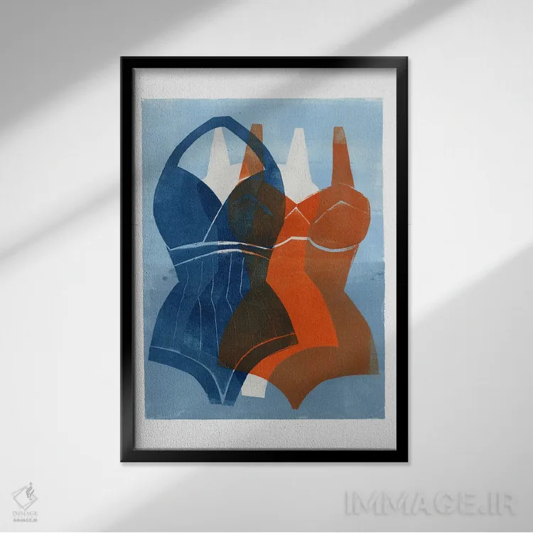 تابلو مدرن ریویرا اثر استیسی میلرانی - نمای قابدار مشکی