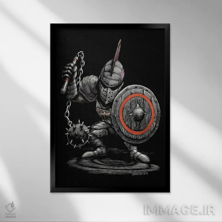 تابلو دکوراتیو دایره اثر استنلی موریسون - نمای قابدار مشکی