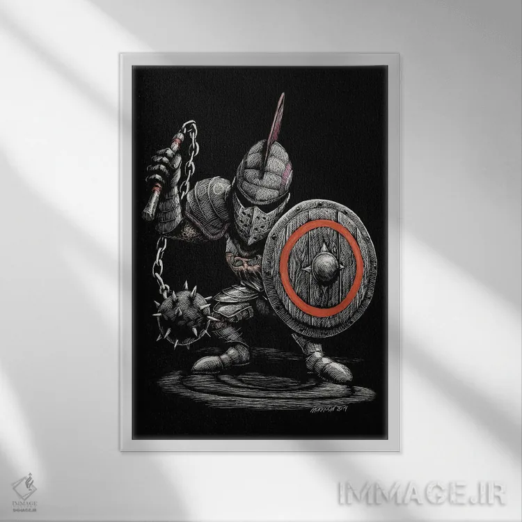 تابلو دکوراتیو دایره اثر استنلی موریسون - نمای قابدار سفید