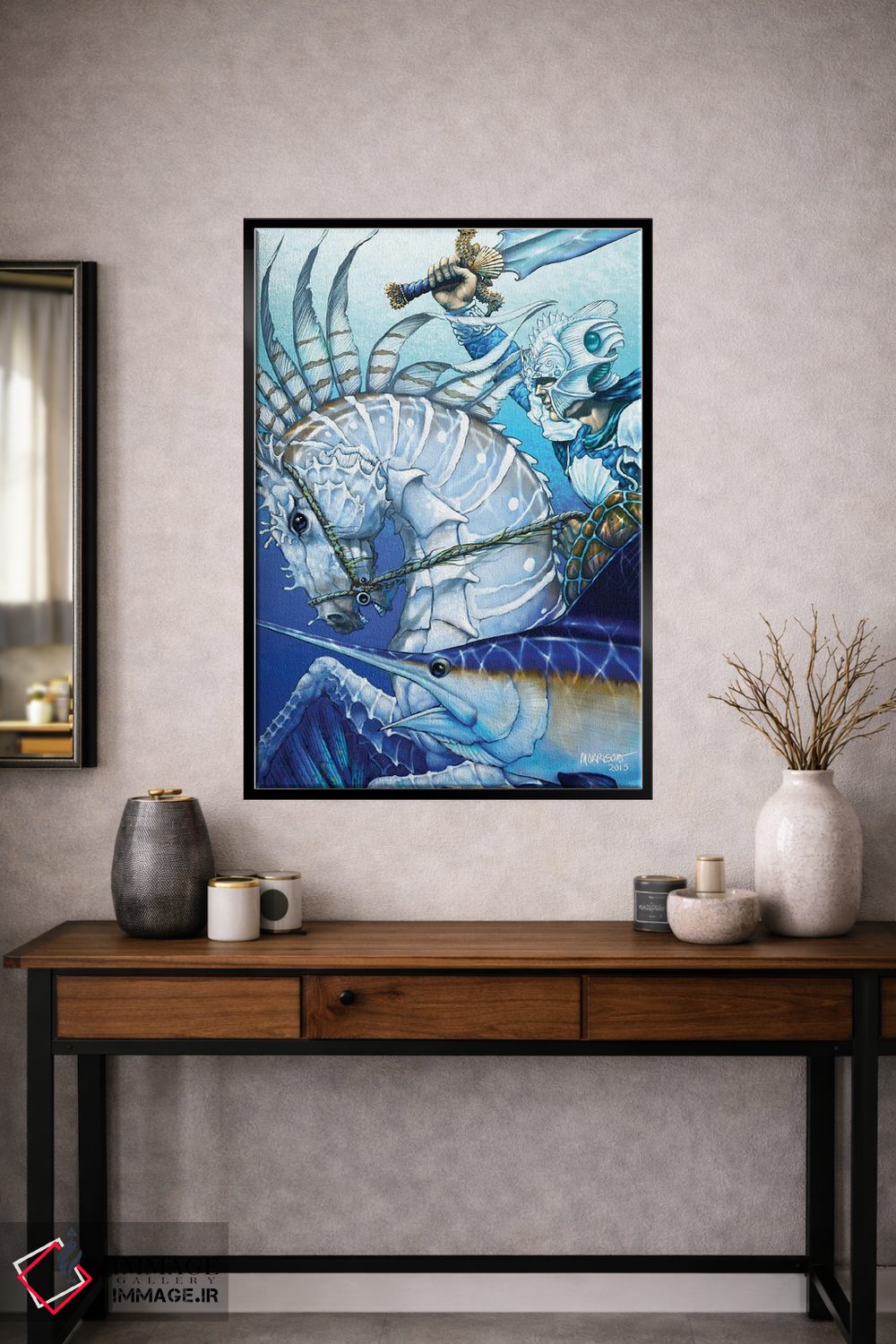 تابلو دکوراتیو شوالیه شمشیرها اثر استنلی موریسون - D2B