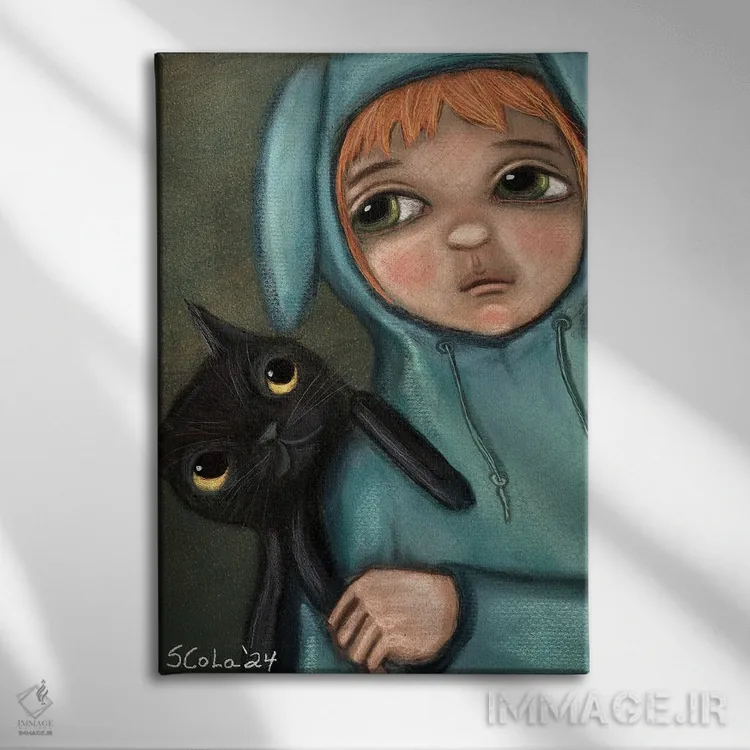 تابلو دکوراتیو هوایت را دارم اثر سیلویا کولاساکو - نمای روبهرو روی دیوار