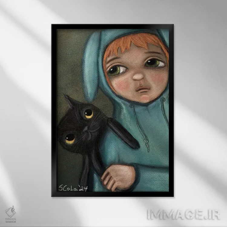 تابلو دکوراتیو هوایت را دارم اثر سیلویا کولاساکو - نمای قابدار مشکی