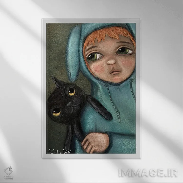 تابلو دکوراتیو هوایت را دارم اثر سیلویا کولاساکو - نمای قابدار سفید