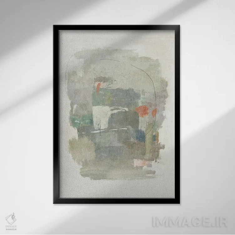 تابلو مینیمال خزه و سنگ II اثر سوزان نیکول - نمای قابدار مشکی