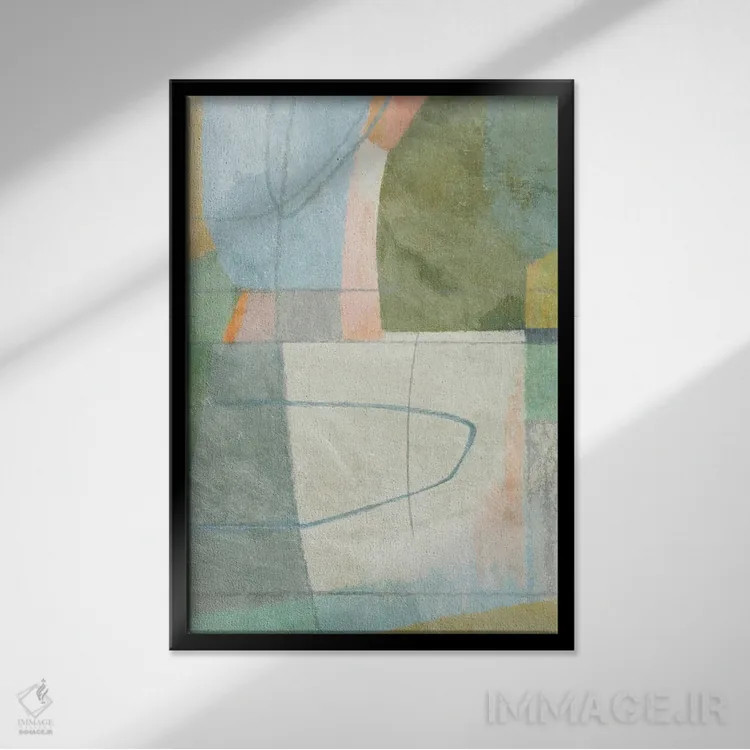 تابلو انتزاعی انتزاعی چهاردهم اثر سوزان نیکول - نمای قابدار مشکی