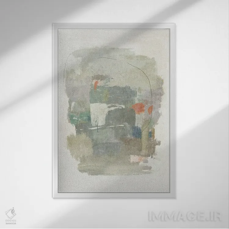 تابلو مینیمال خزه و سنگ II اثر سوزان نیکول - نمای قابدار سفید