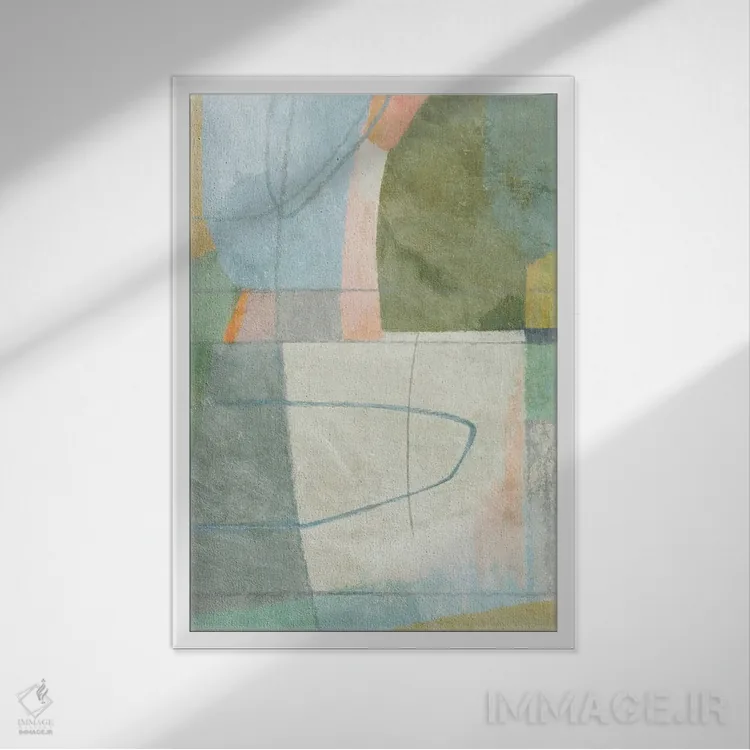 تابلو انتزاعی انتزاعی چهاردهم اثر سوزان نیکول - نمای قابدار سفید
