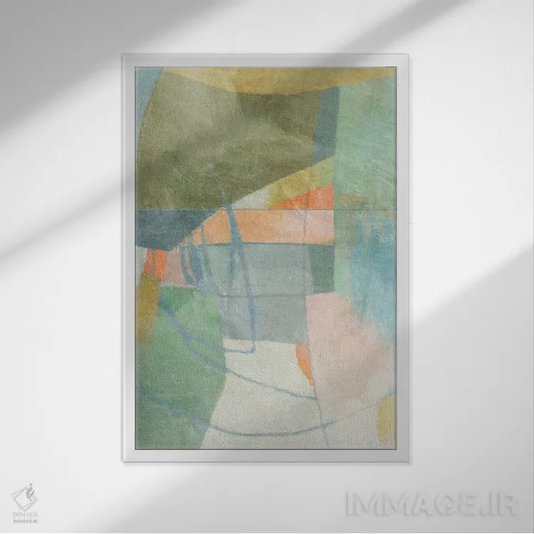 تابلو انتزاعی انتزاعی سیزدهم اثر سوزان نیکول - نمای قابدار سفید