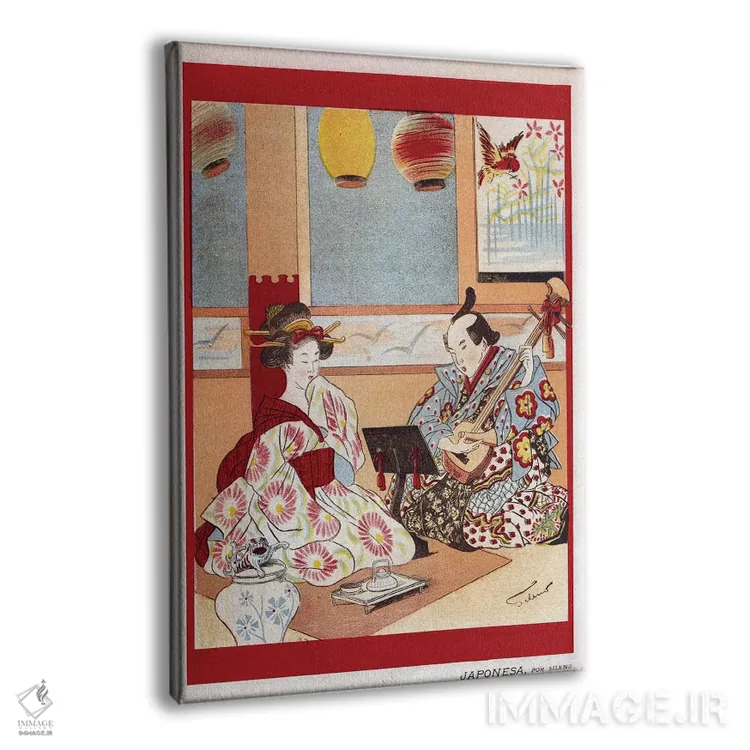 تابلو دکوراتیو تصویر برگرفته از مجله موسیقی ژاپنی سال ۱۸۹۸ اثر آرشیو تبلیغات - نمای پرسپکتیو محصول