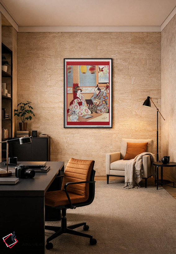 تابلو دکوراتیو تصویر برگرفته از مجله موسیقی ژاپنی سال ۱۸۹۸ اثر آرشیو تبلیغات - D6B