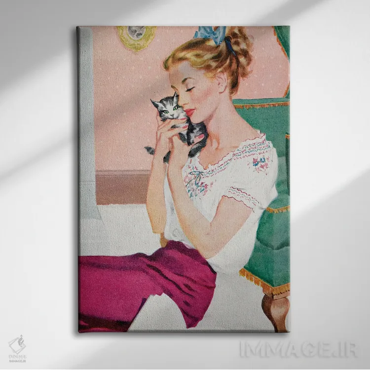 تابلو دکوراتیو تصویر داخلی مجله وومنز ژورنال ۱۹۵۱ اثر آرشیو تبلیغات - نمای روبهرو روی دیوار