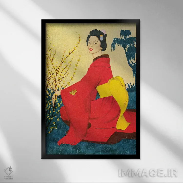 تابلو دکوراتیو تصویر داخلی مجله جان بول ۱۹۵۴ اثر هری زلینسکی - نمای قابدار مشکی
