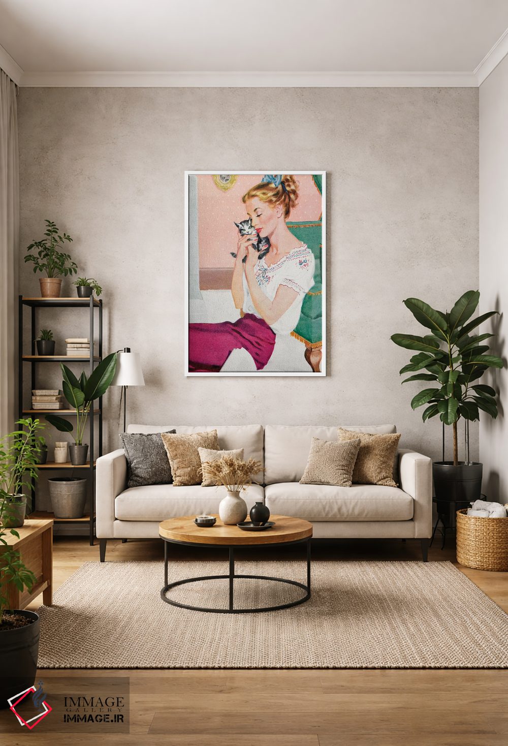 تابلو دکوراتیو تصویر داخلی مجله وومنز ژورنال ۱۹۵۱ اثر آرشیو تبلیغات - D1W