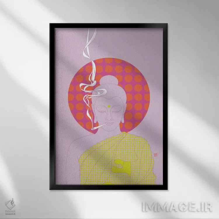 تابلو دکوراتیو به صلح فرصت بده! اثر توت آدان - نمای قابدار مشکی