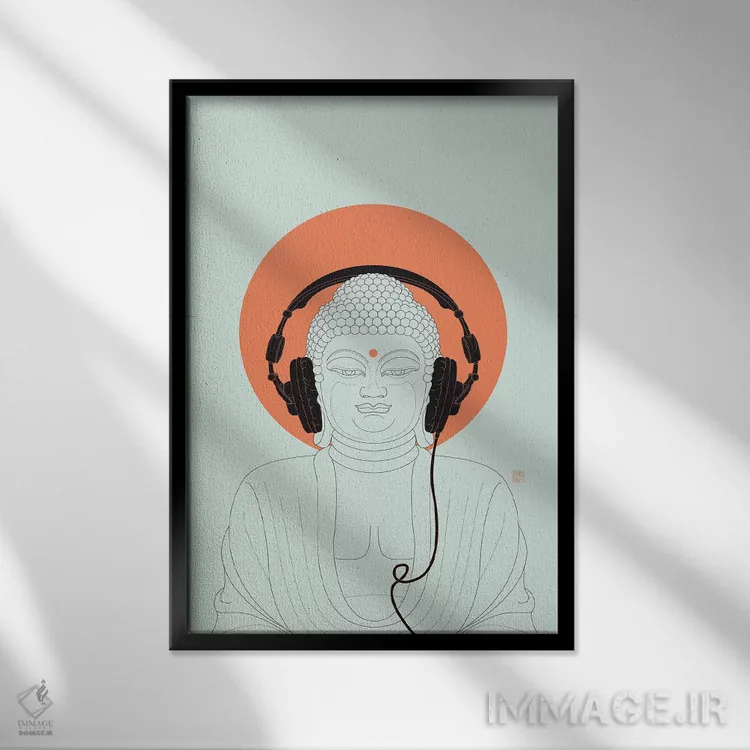 تابلو دکوراتیو به صدای ام گوش کن! اثر توت آدان - نمای قابدار مشکی