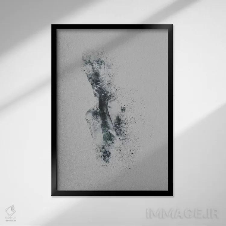 تابلو دکوراتیو خاکسترها اثر تیلور آلن - نمای قابدار مشکی