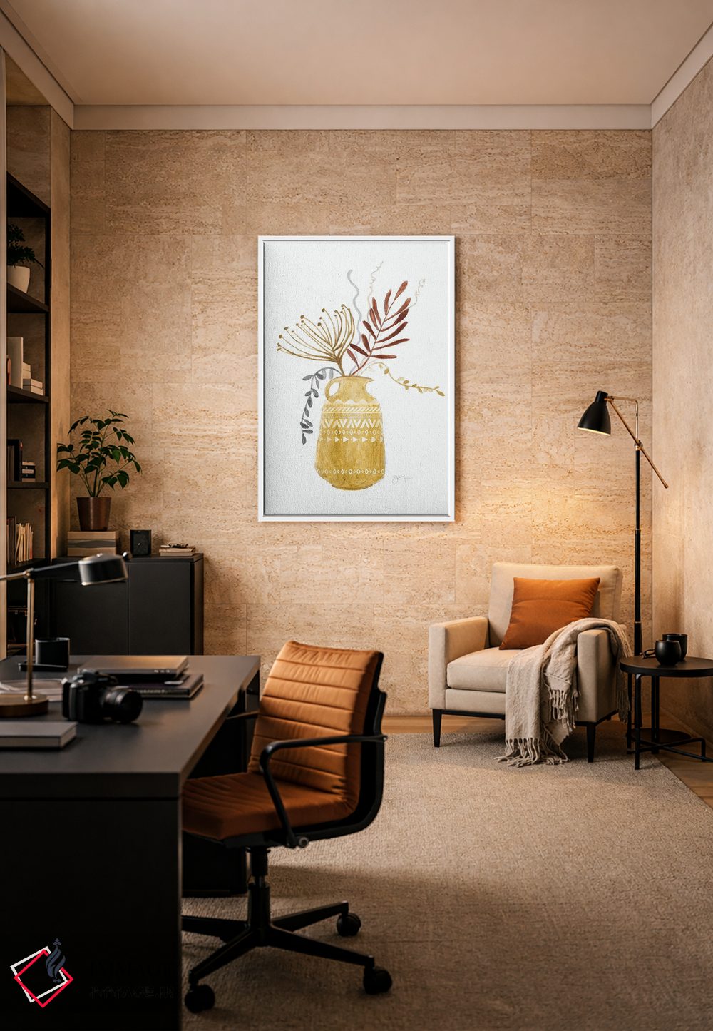 تابلو مینیمال چیدمان علفزار غروب ۱ اثر توا استودیوز - D5W