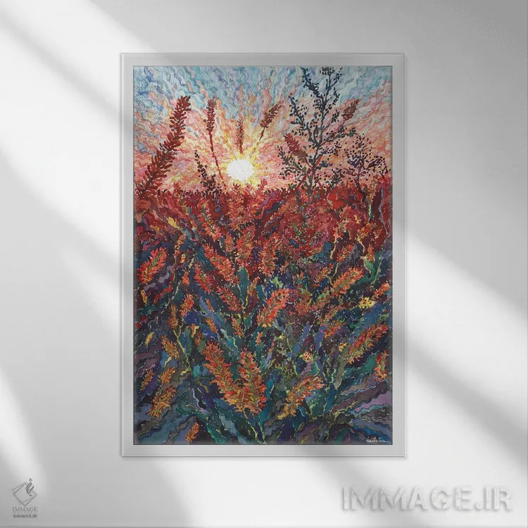 تابلو دکوراتیو چمن رونده اثر تانبلیا - نمای قابدار سفید
