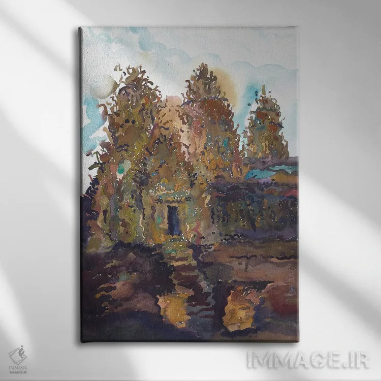 تابلو دکوراتیو معبد انگکور وات اثر تانبلیا - نمای روبهرو روی دیوار