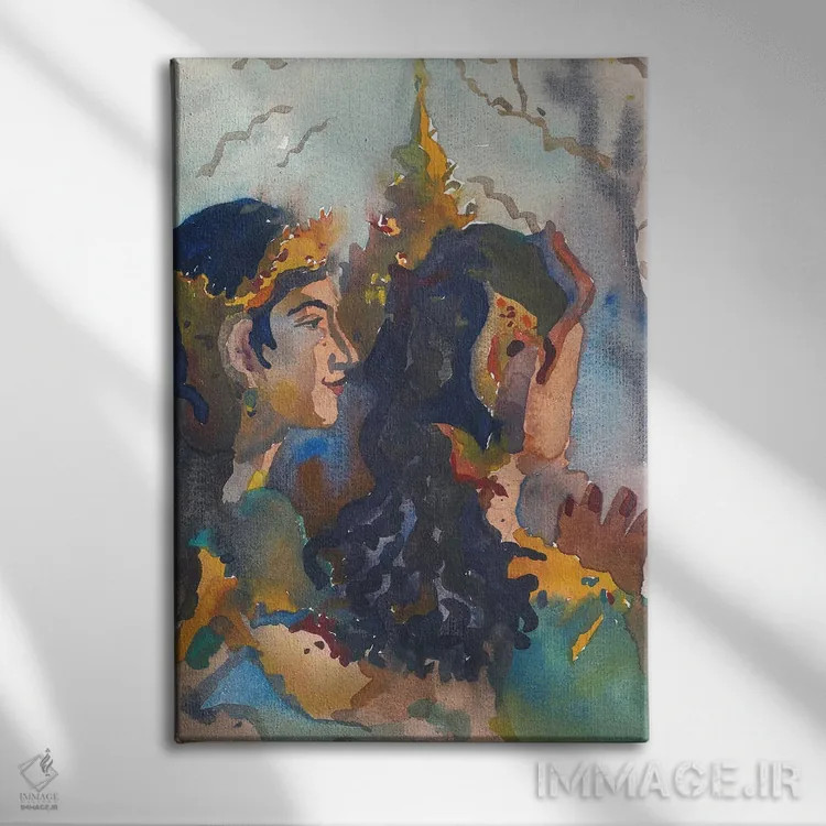 تابلو دکوراتیو مجسمه های زنانه در پاگودای سامبوک اثر تانبلیا - نمای روبهرو روی دیوار